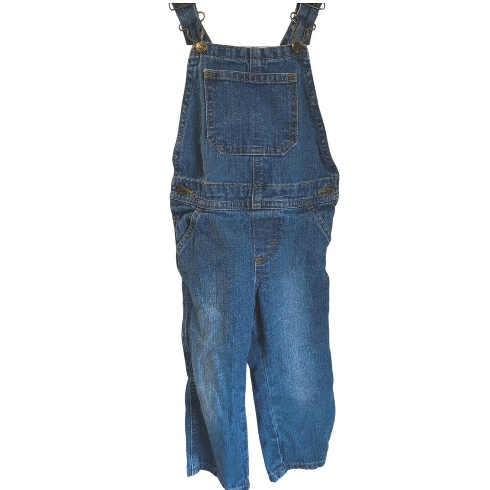 WRANGLER Kids Sz 3T Blue Denim Bibbed Overalls Cowboy Ranch Western